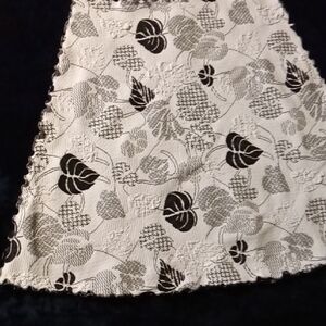 Chic Monochrome Floral A-Line Skirt